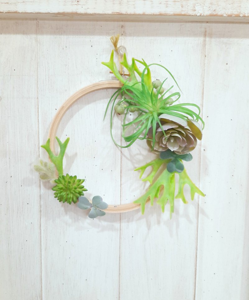 夏天布置首选。小清新多肉组合绣框设计(D)(拍照道具/店面布置) - 画框/相框 - 植物．花 绿色