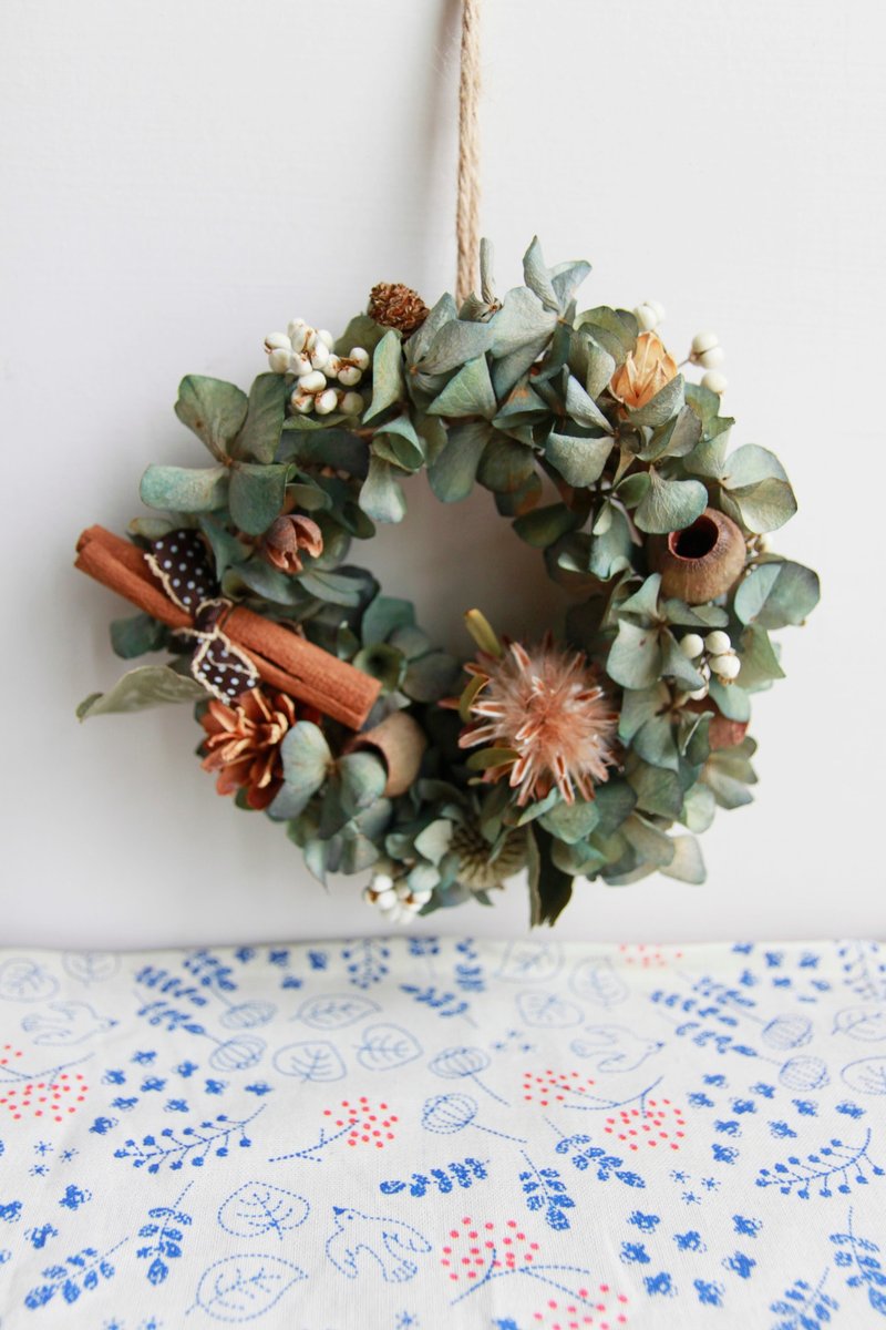 复古风格 香香肉桂卷果实绣球花圈 - 植栽/盆栽 - 植物．花 