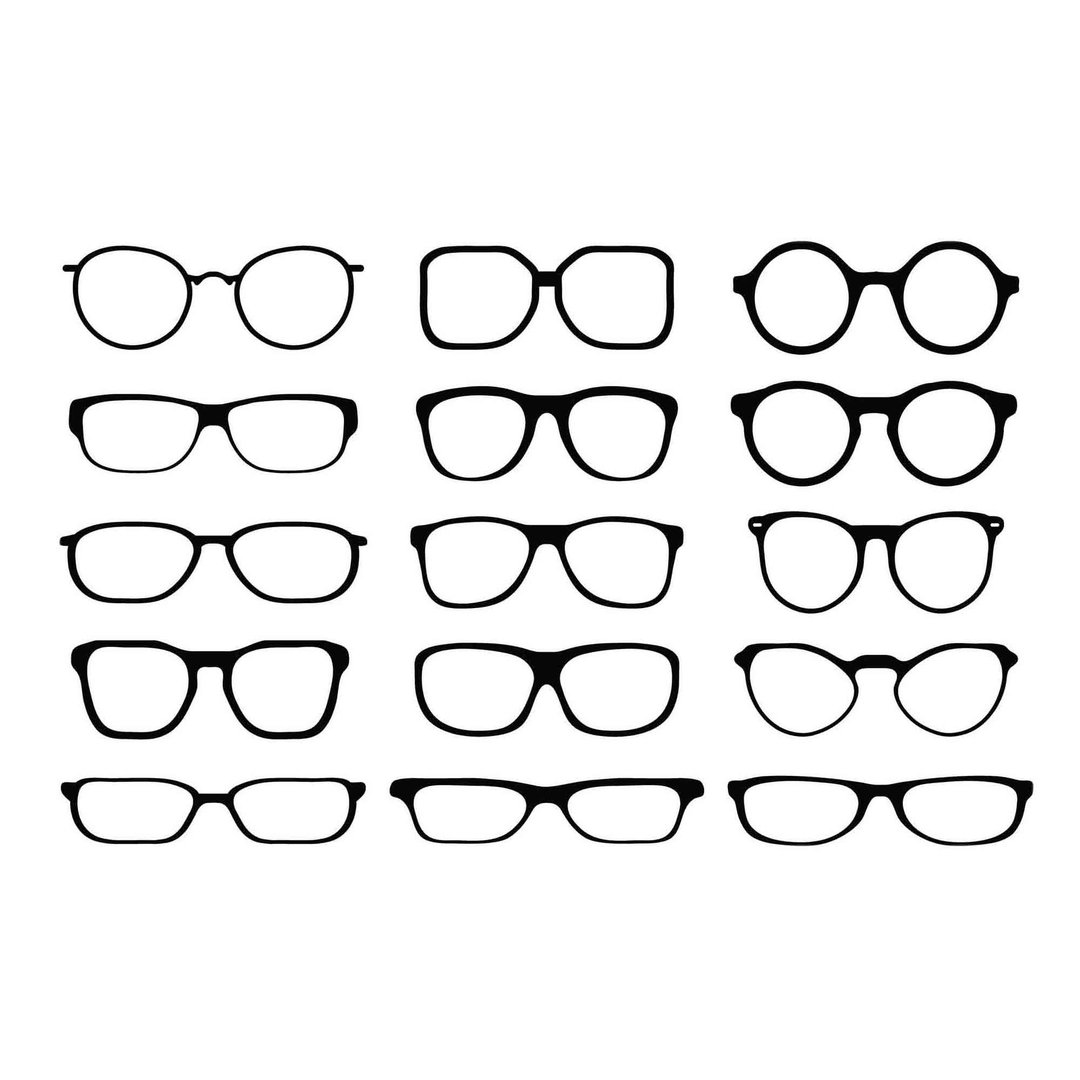 Glasses svg, glasses eps, glasses template, glasses png, glasses cut file, SVG - 图文模板设计 - 其他材质 
