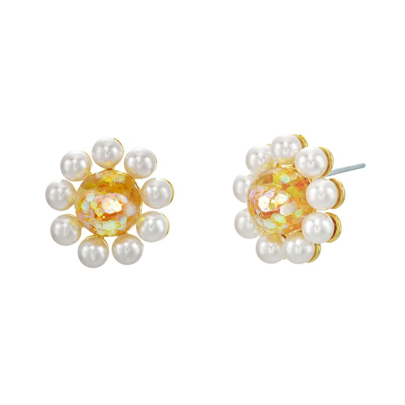 Daisy Snowball Stud earrings - 耳环/耳夹 - 玻璃 