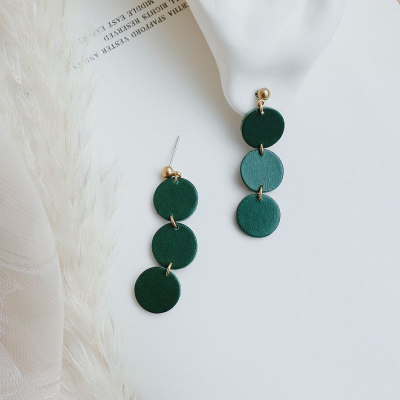 我的侧脸 耳环- 耳针耳夹 - 耳环/耳夹 - 真皮 绿色