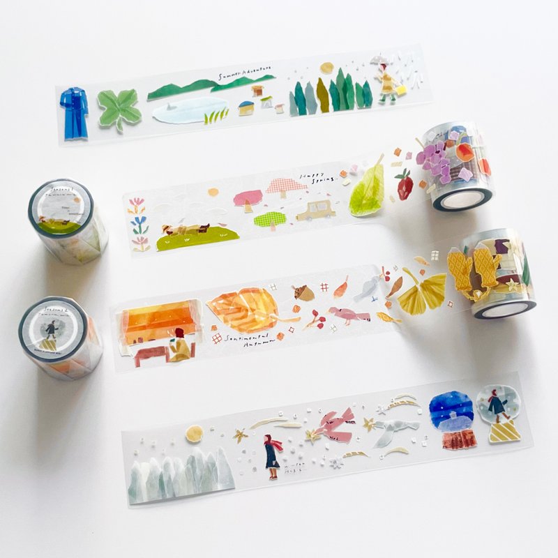 [预购] 第 1 季与第 2 季特别套装 [Pinkoi x 田村美纪合作 PET 胶带] Pinkoi限定 - 纸胶带 - 纸 白色