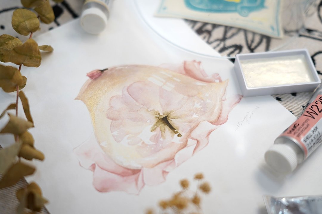 水彩料理插画课 || 樱花信玄饼 - 插画/绘画/写字 - 纸 