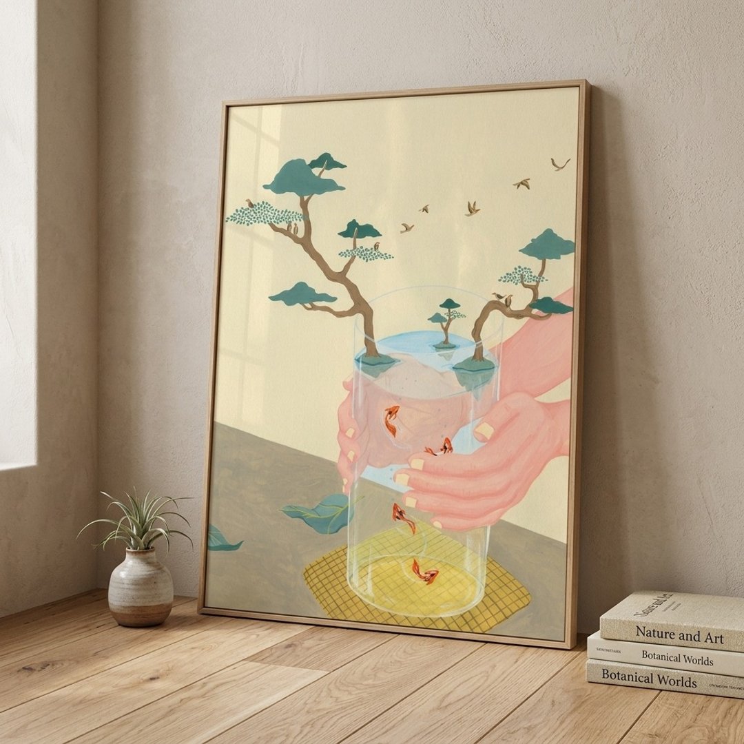 【独家授权 / 植物 - 超现实挂画】张梓钧 | Stillness - 海报/装饰画/版画 - 纸 金色
