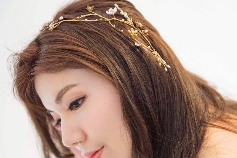 原创手工新娘饰品 朵莉女孩 手染铜发饰 - 发饰 - 其他材质 