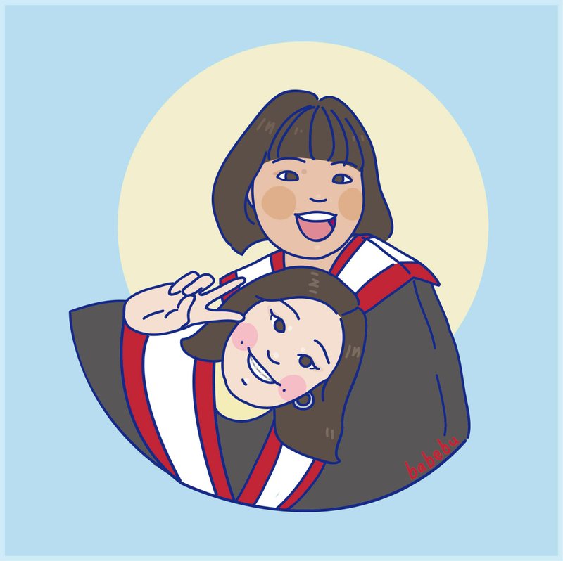 毕业礼物 定制人像插画似颜绘 电子档 - 订制画像 - 其他材质 