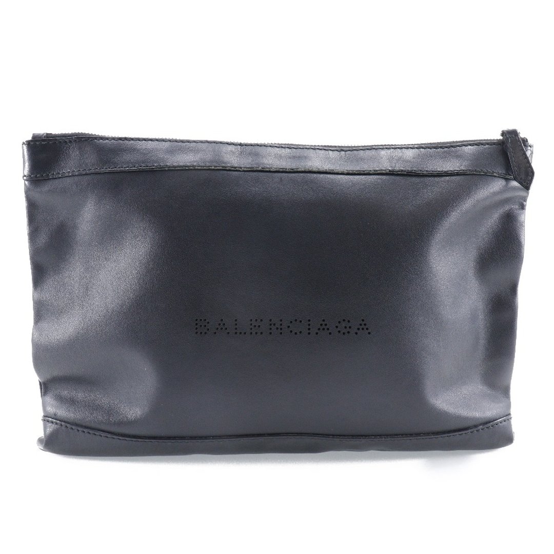 【日本直送】BALENCIAGA 巴黎世家 Navy Clip M 晚宴包 373834 羊皮 黑色 中性【二手】 - 手拿包 - 真皮 黑色