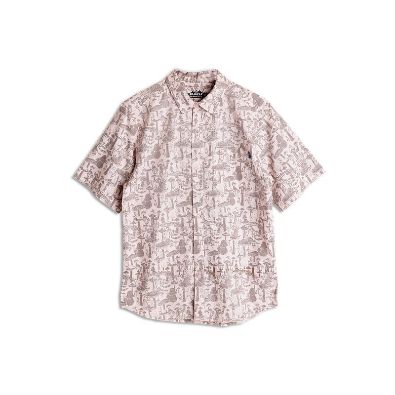 【KAVU】Topspot 舒适棉短袖休闲衬衫 真菌是我 #5221 - 男装衬衫 - 棉．麻 多色