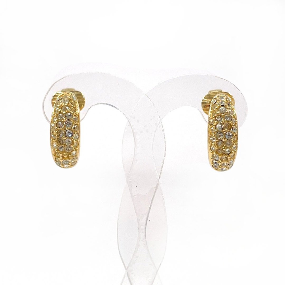【日本直送 二手美品】Christian Dior 宝石缀饰 古董耳环 GP/莱茵石 金色 - 耳环/耳夹 - 其他材质 金色