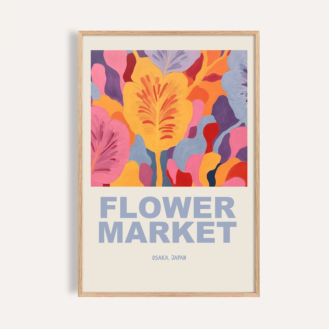 花卉市集 Osaka Flower Market / 彩色花卉插画挂画 画芯 海报 - 海报/装饰画/版画 - 纸 