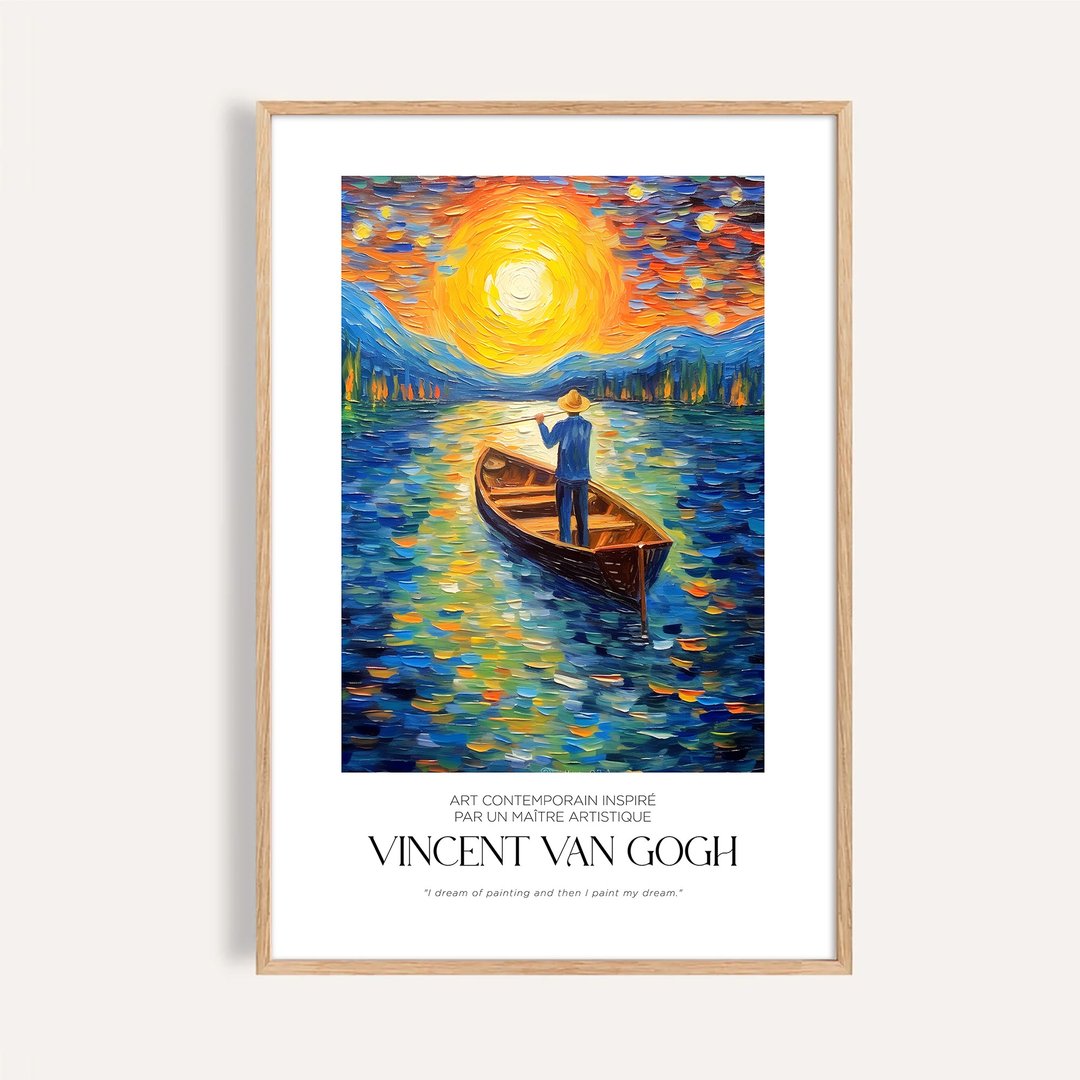 逐日之舟 Boat under the Sun / 梵谷艺术风格 挂画 无框画 - 海报/装饰画/版画 - 纸 