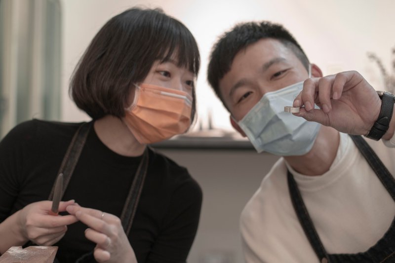 订制金工课 纯银对戒 婚戒 纪念日手作礼物 2人成班 - 金工/饰品 - 银 