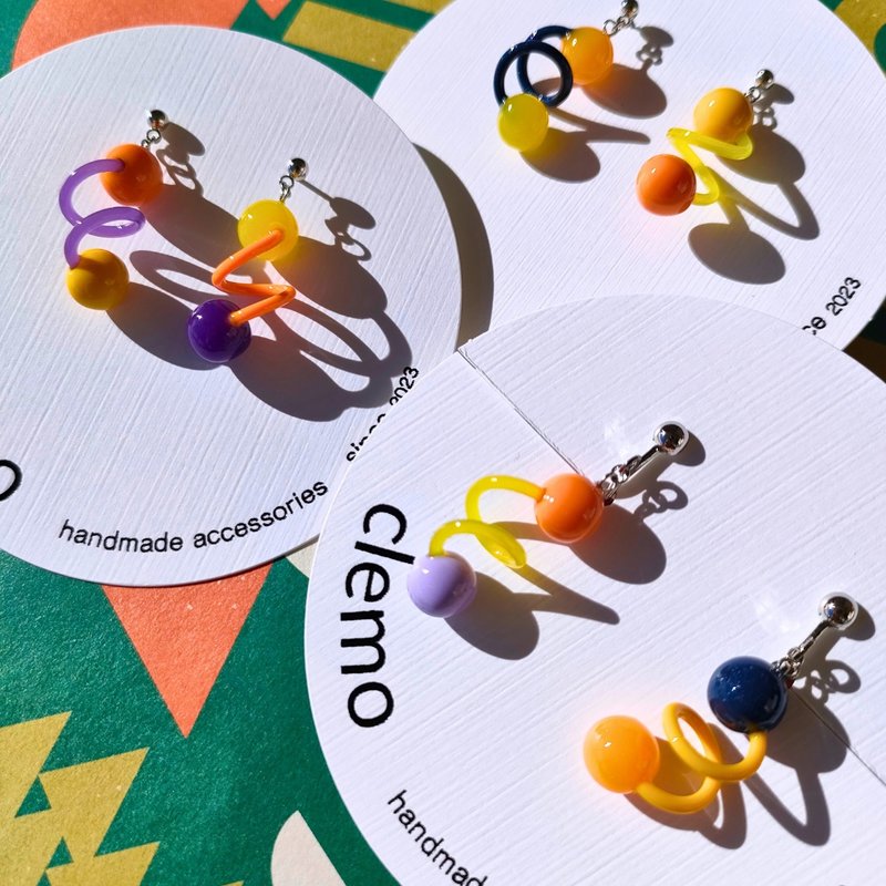 Tamakuru TAMA Marmalade【耳环/耳夹】 - 耳环/耳夹 - 其他材质 多色