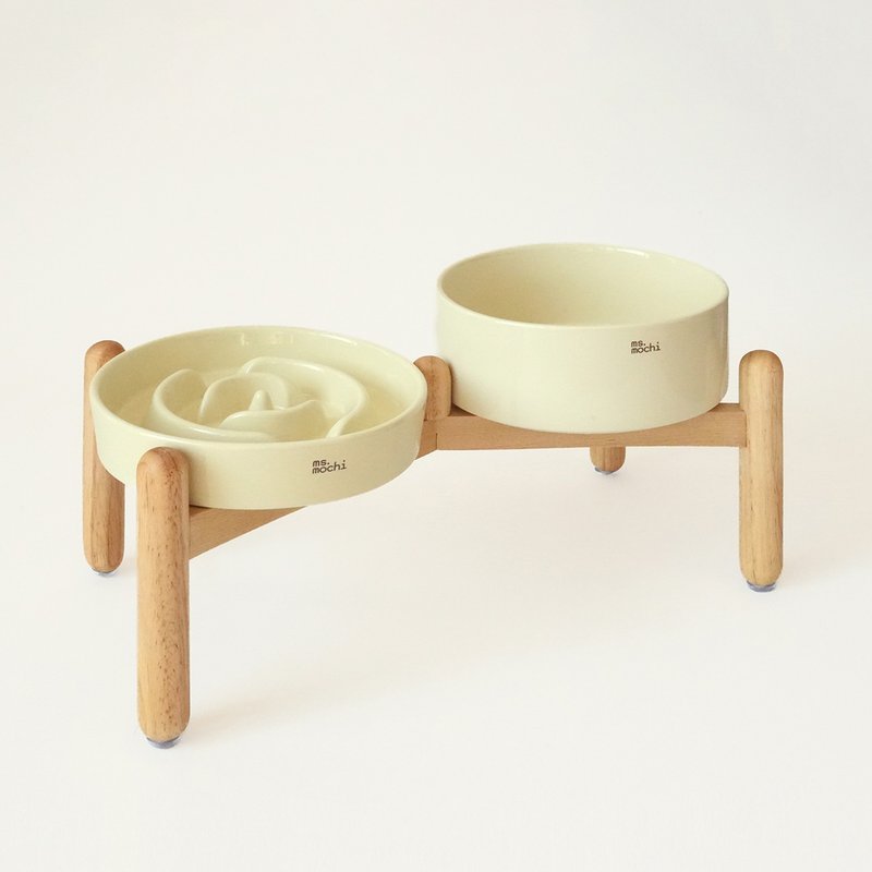 ms. mochi 陶瓷 宠物碗 #用餐不弯腰 #食光小剧场 - 碗/碗架 - 陶 白色