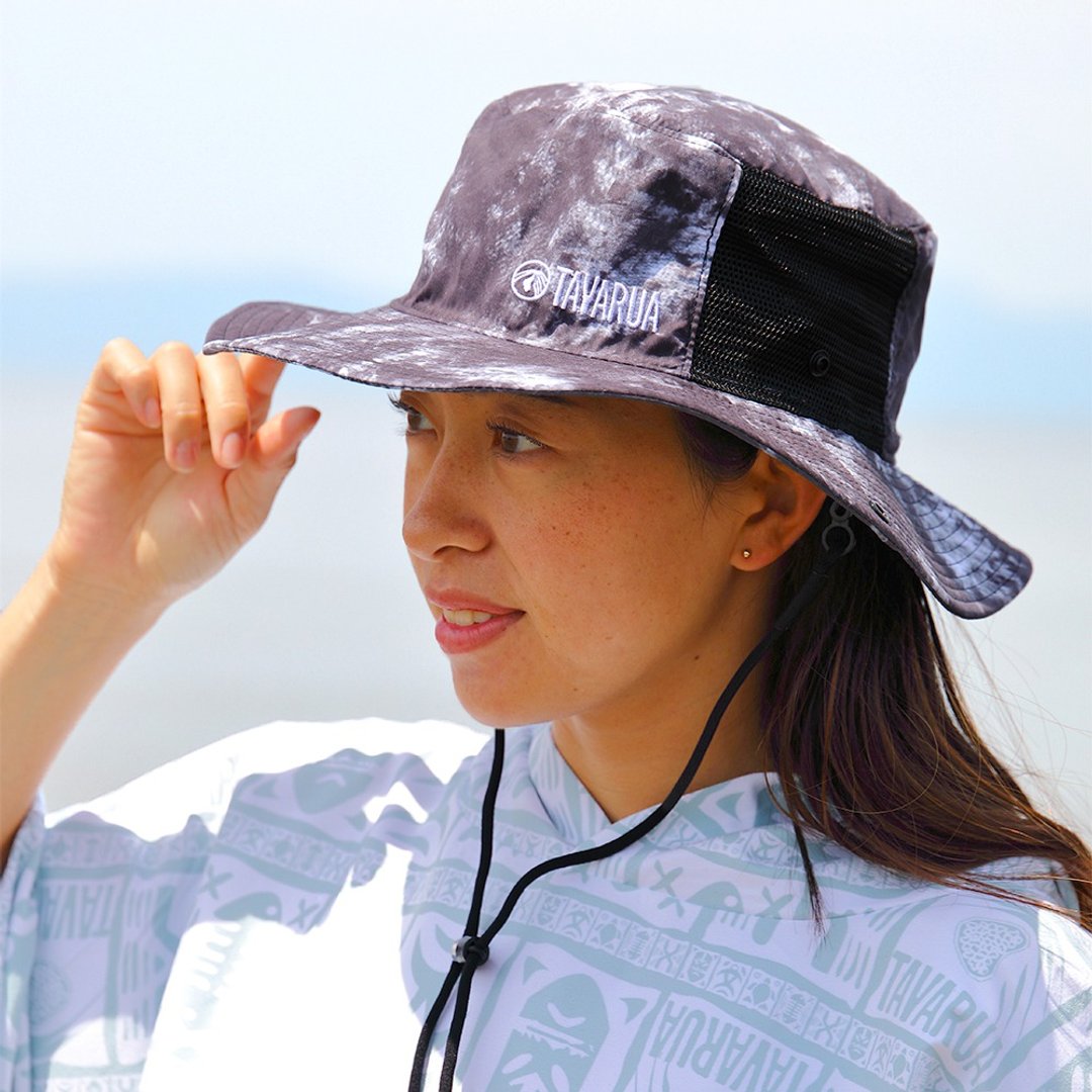 【日本TAVARUA】渔夫帽潜水帽 冲浪帽 TM1005 迷幻黑 - 运动配件 - 聚酯纤维 多色
