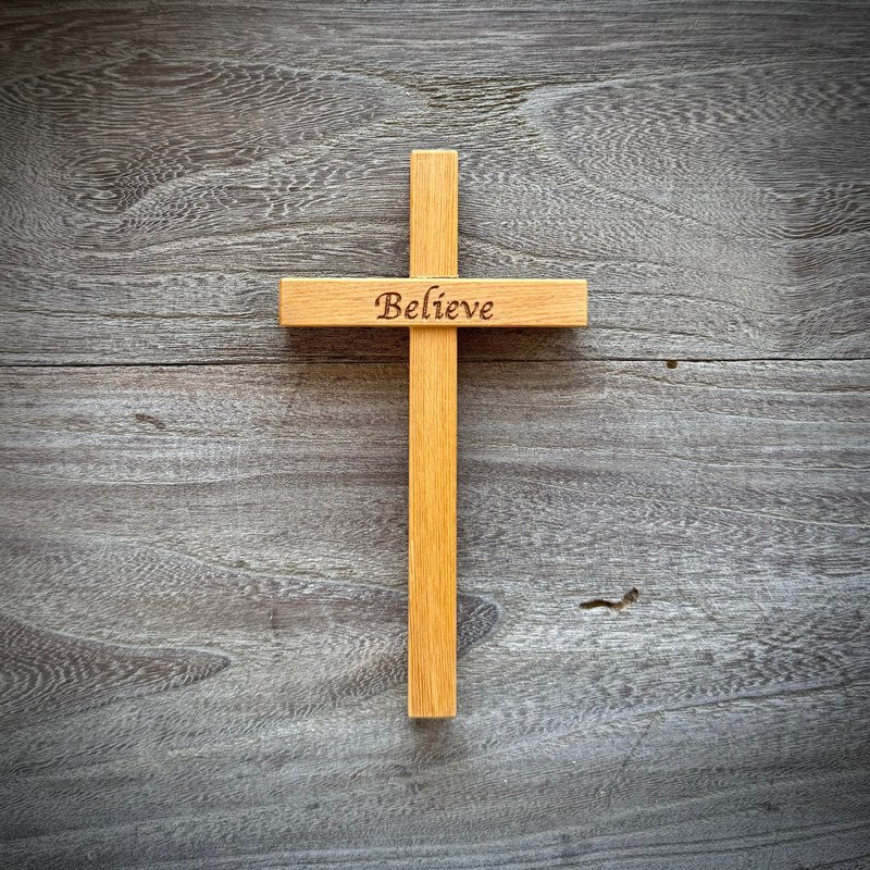 Amour爱木木-Believe 实木十字架冰箱贴 台湾桧木 - 墙贴/壁贴 - 木头 