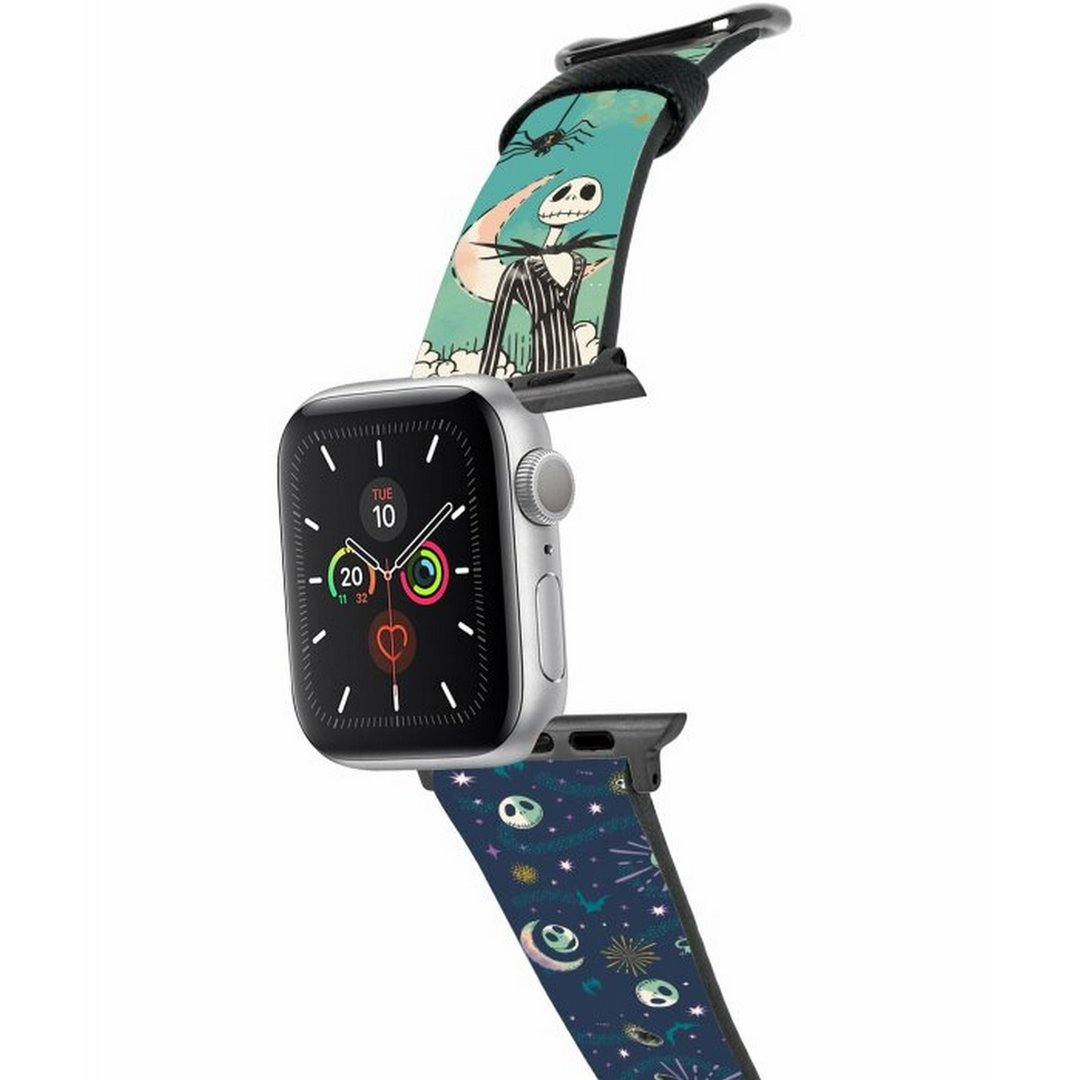 迪士尼杰克史克林顿怪诞城夜十字压纹牛皮Apple Watch真皮表带 - 表带 - 真皮 