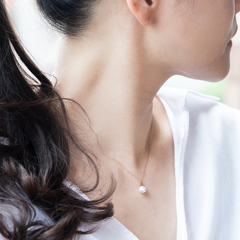 珍珠镶钻爱心项链 - 项链 - 贵金属 