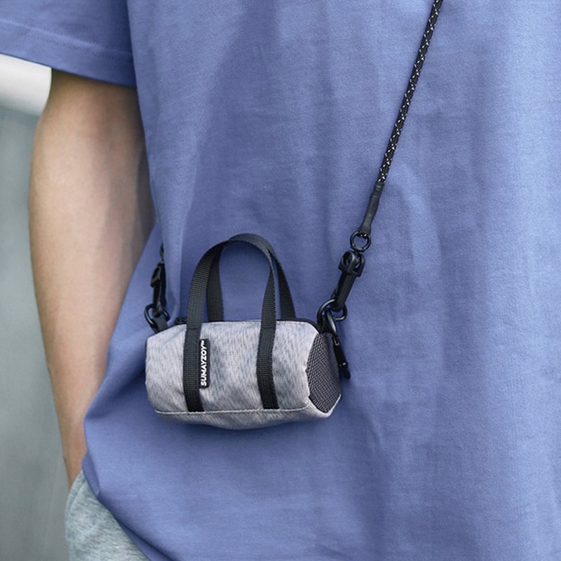 迷你挎包 山系感夏日mini包 潮酷裝飾掛件 冷茶棕 - 零钱包 - 聚酯纤维 灰色