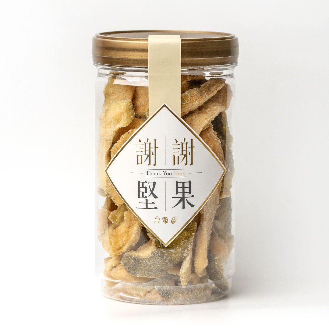 【台湾芭乐干】(密封罐)(水果干)(浓郁芭乐果香,Q软口感)(素食) - 坚果 - 塑料 金色