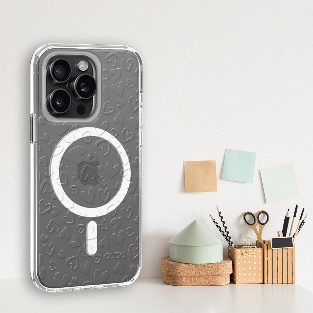 apbs iPhone 全系列 浮雕感轻薄军规防摔磁吸手机壳-爱心 - 手机壳/手机套 - 其他材质 多色