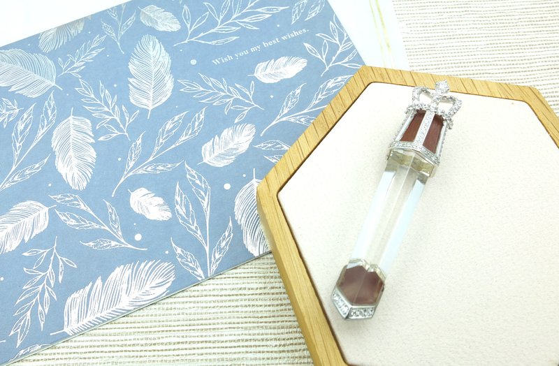 多角度皇冠红发水晶气场刀坠饰 - 项链 - 水晶 白色