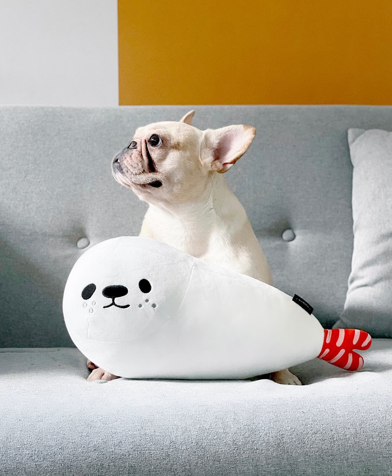 【 售完绝版 】米粒子QQ抱枕 x 炸虾海豹 x 袜子可穿脱 - 枕头/抱枕 - 其他材质 白色