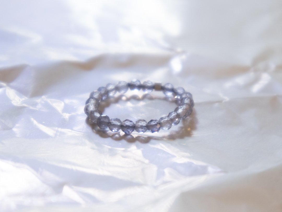 堇青石-九月诞生石925 SILVER切面 堇青石3mm- 细致线戒 - 戒指 - 半宝石 紫色
