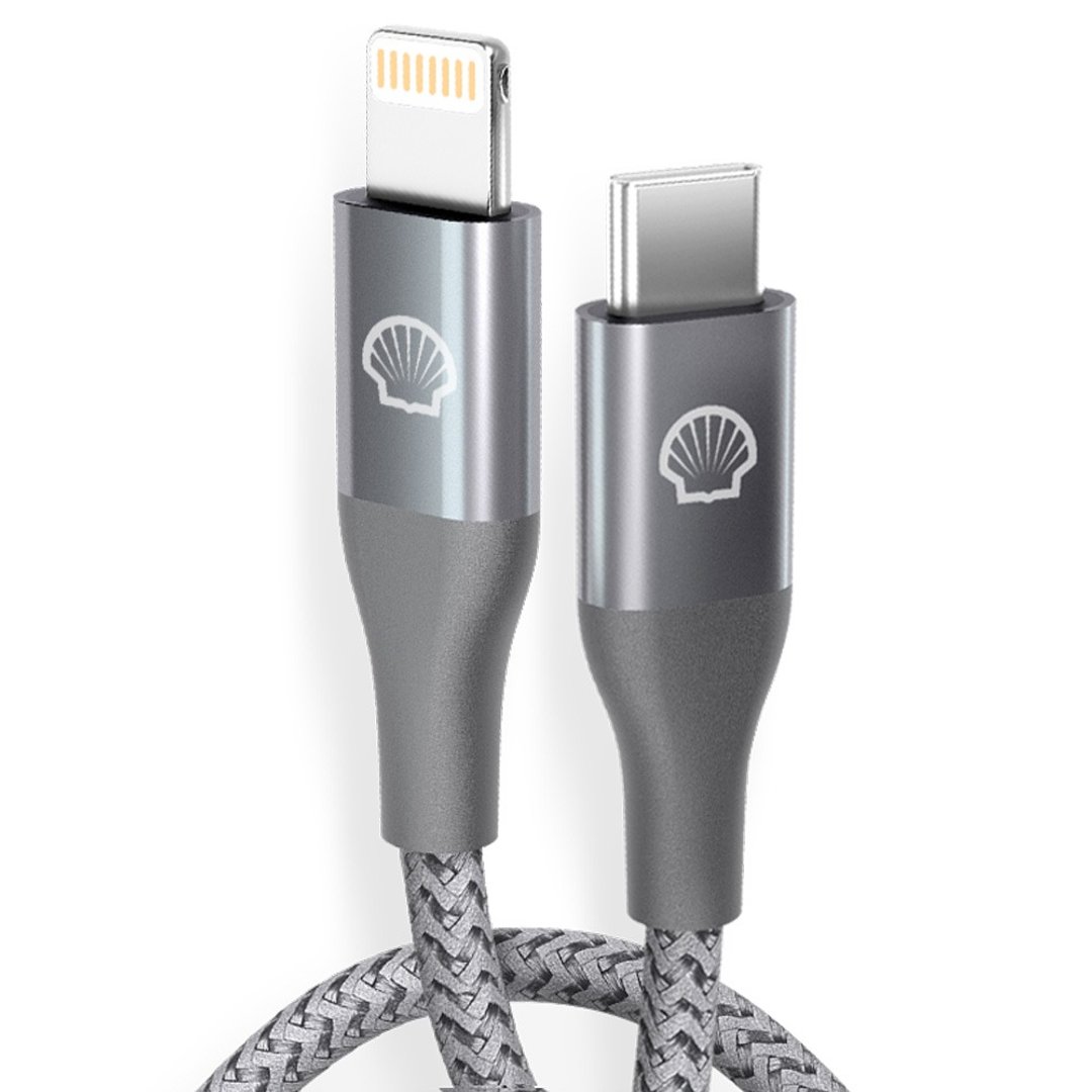 Shell 壳牌USB-C to Lightning反光充电传输线 - 充电宝/传输线 - 尼龙 灰色