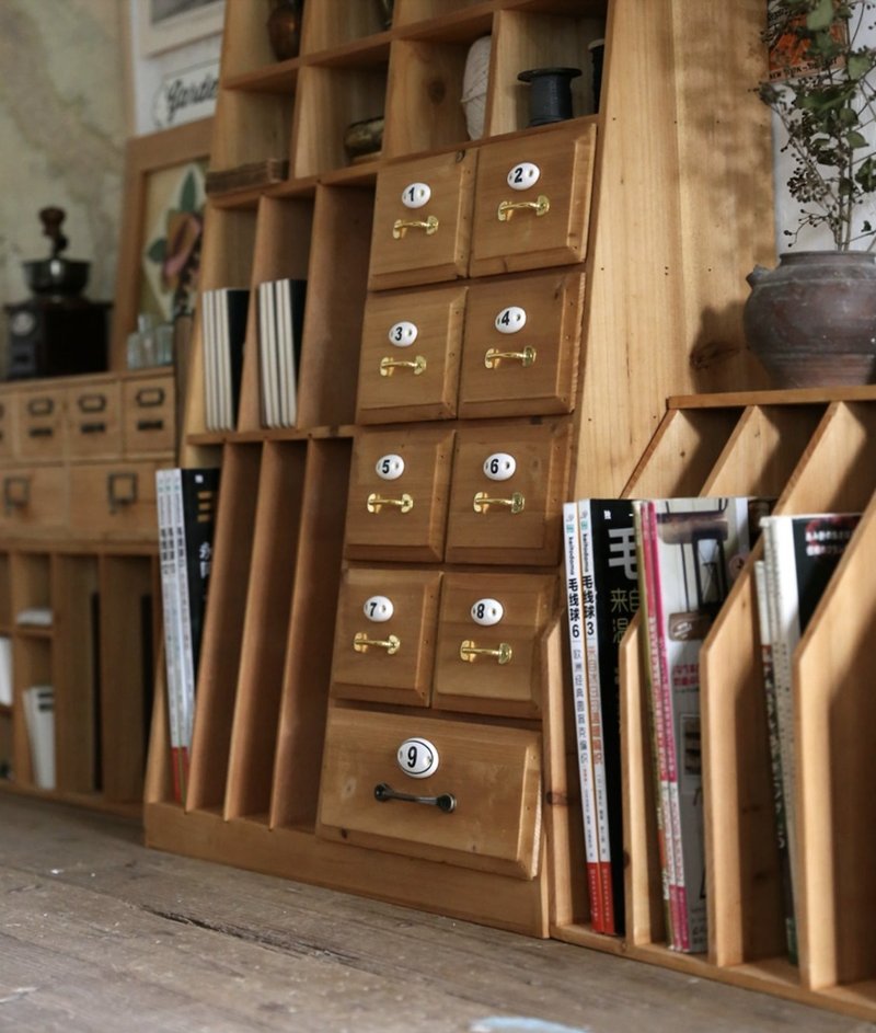 梯形多功能復古收纳架 桌面分类整理 - 收纳用品 - 木头 