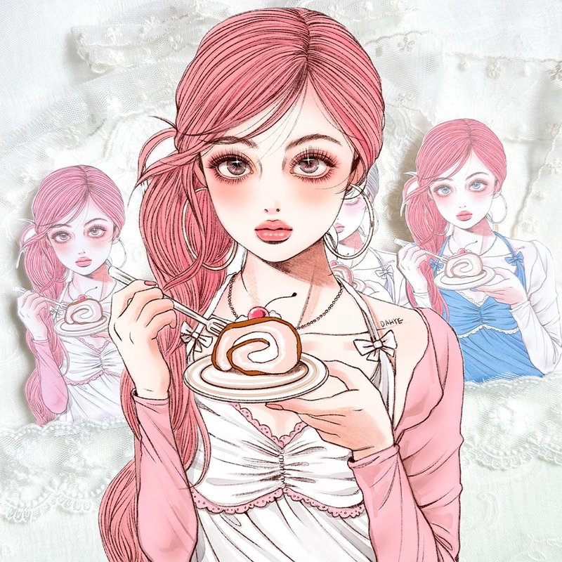 樱桃贴纸 - 贴纸 - 纸 多色