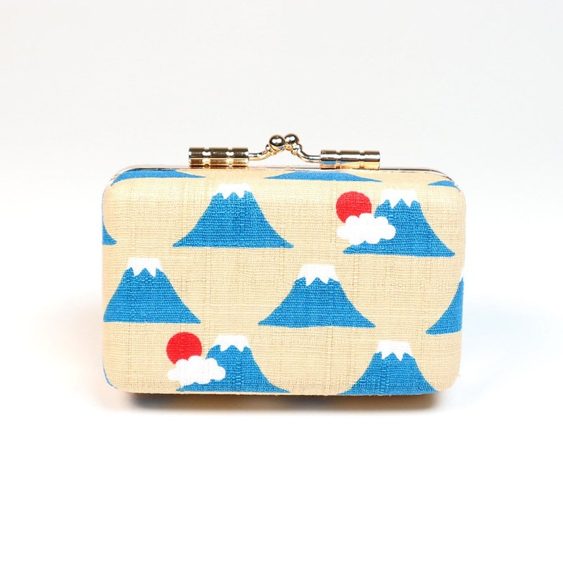 印章盒 口金 双人章 对章 日本布 公司大小章 - 富士山 (米) - 印章/印台 - 棉．麻 白色