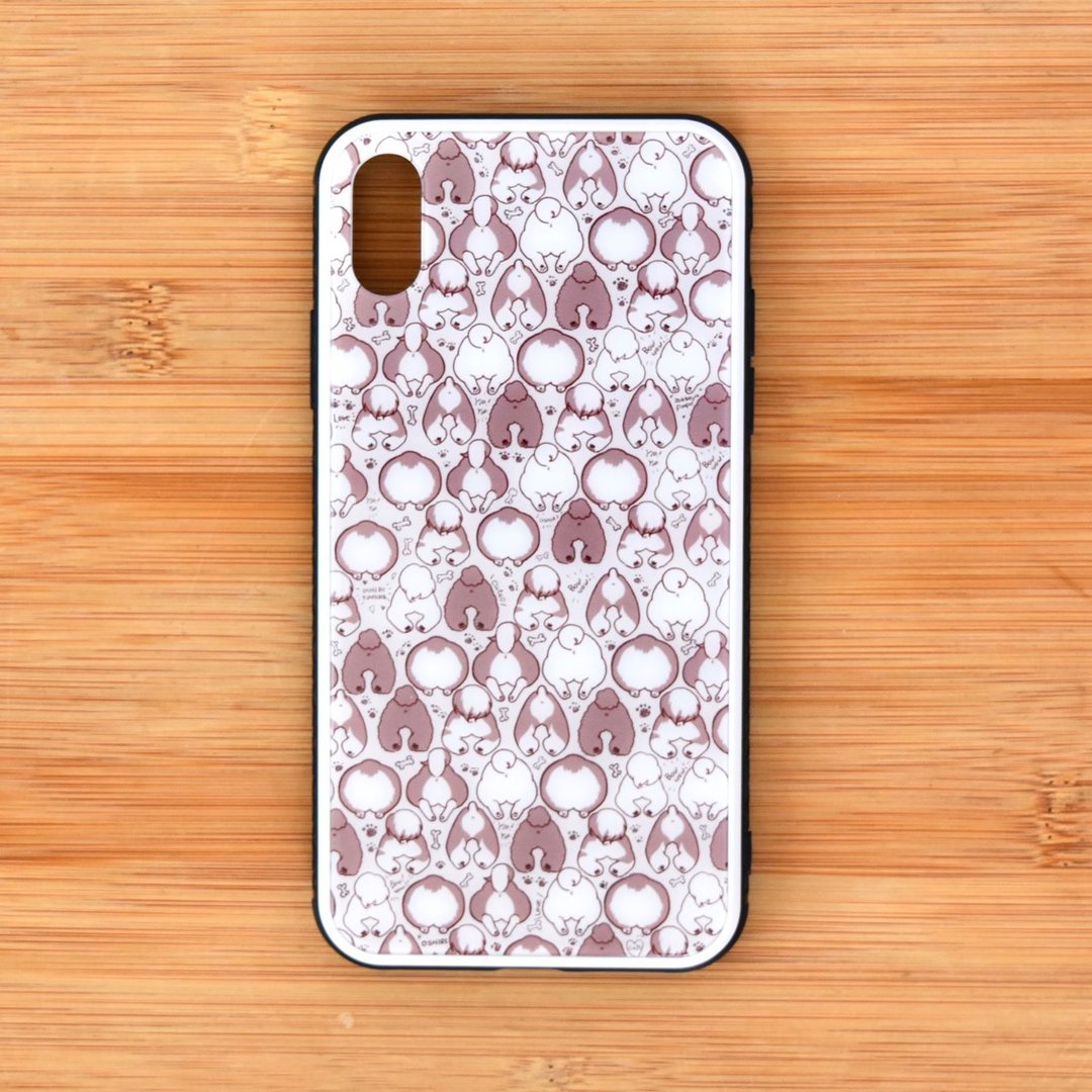 Dog butt  Tempered glass IPhone case - 手机壳/手机套 - 其他材质 咖啡色
