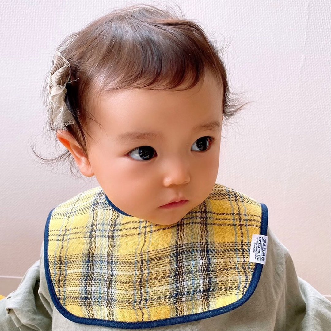 【kontex】日本今治有机棉围兜口水巾- 彩色格纹(四色) 婴儿礼品 - 围嘴/口水巾 - 棉．麻 多色