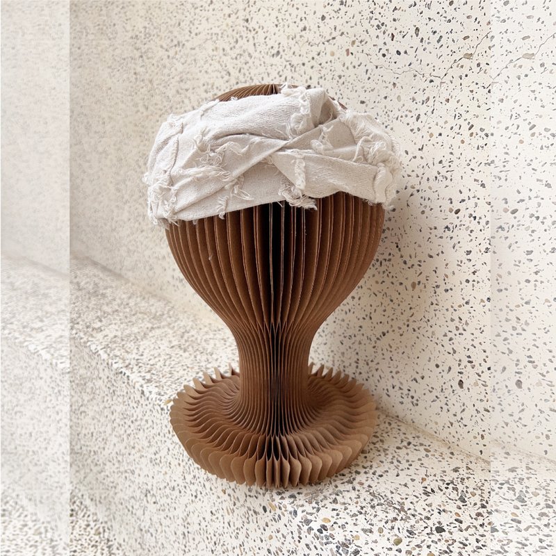 米白织花流苏松紧带宽发带 - 发带/发箍 - 棉．麻 白色