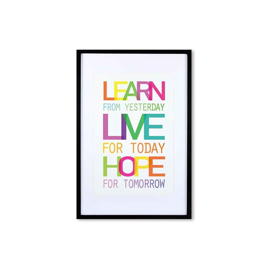 装饰画相框 Quote Series Learn Live Hope 黑色框 63x43cm - 画框/相框 - 木头 多色