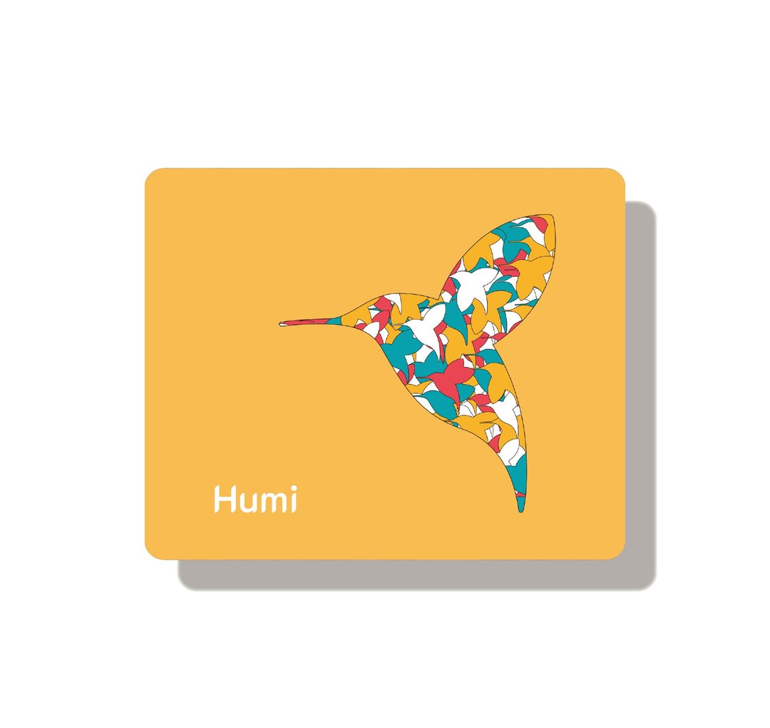 【鼠标垫-Humi经典-花漾千鸟-黄 】居家办公/疗愈小物/定制化礼物 - 鼠标垫 - 环保材料 黄色