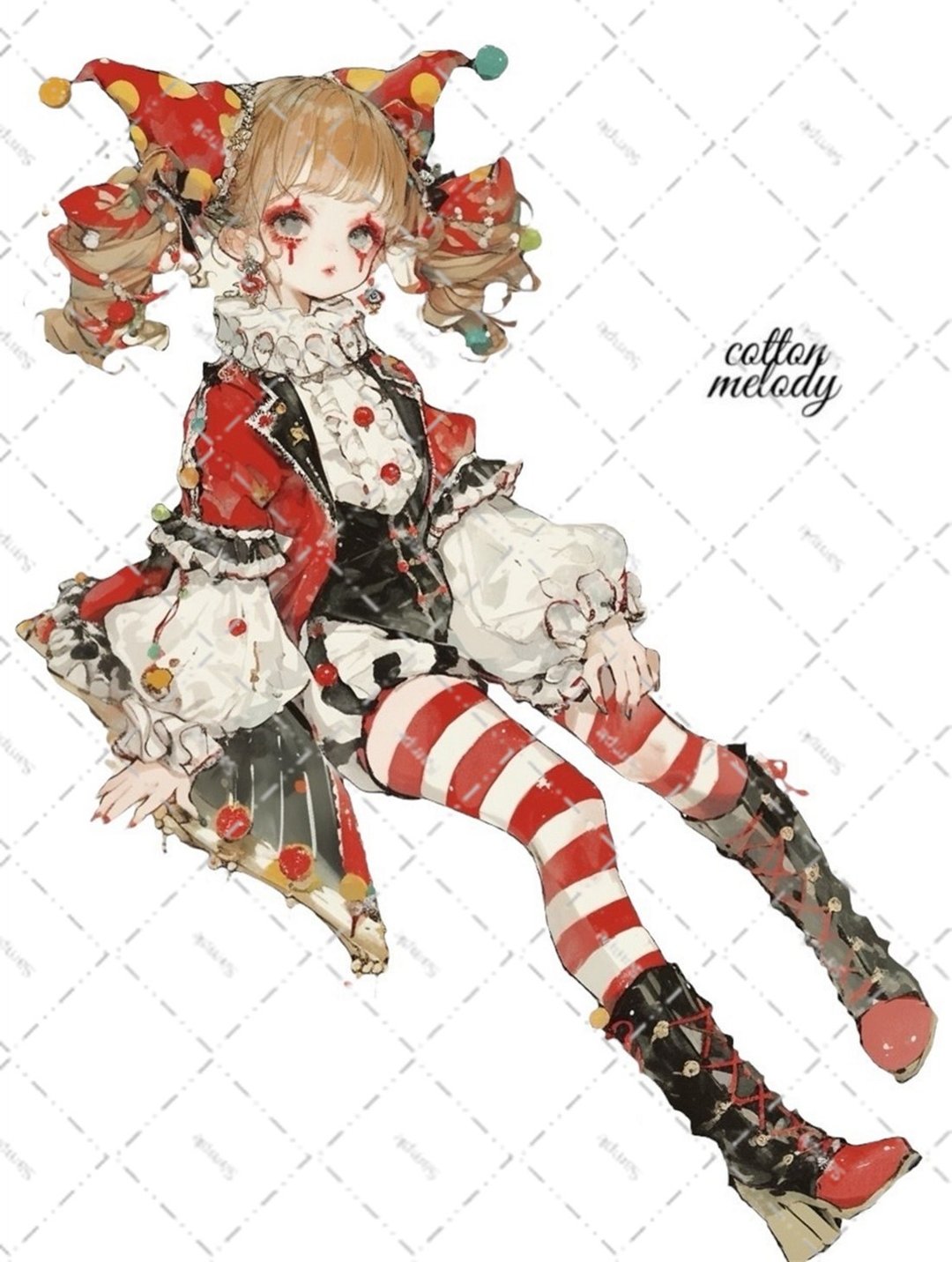 original sticker no.5799 人物贴纸 原创贴纸 人物插画 少女贴纸 原创人物贴纸 - 贴纸 - 纸 