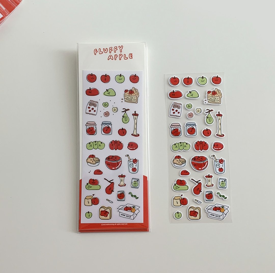 【现货】Fluffy Apple Sticker 贴纸 - 贴纸 - 其他材质 透明