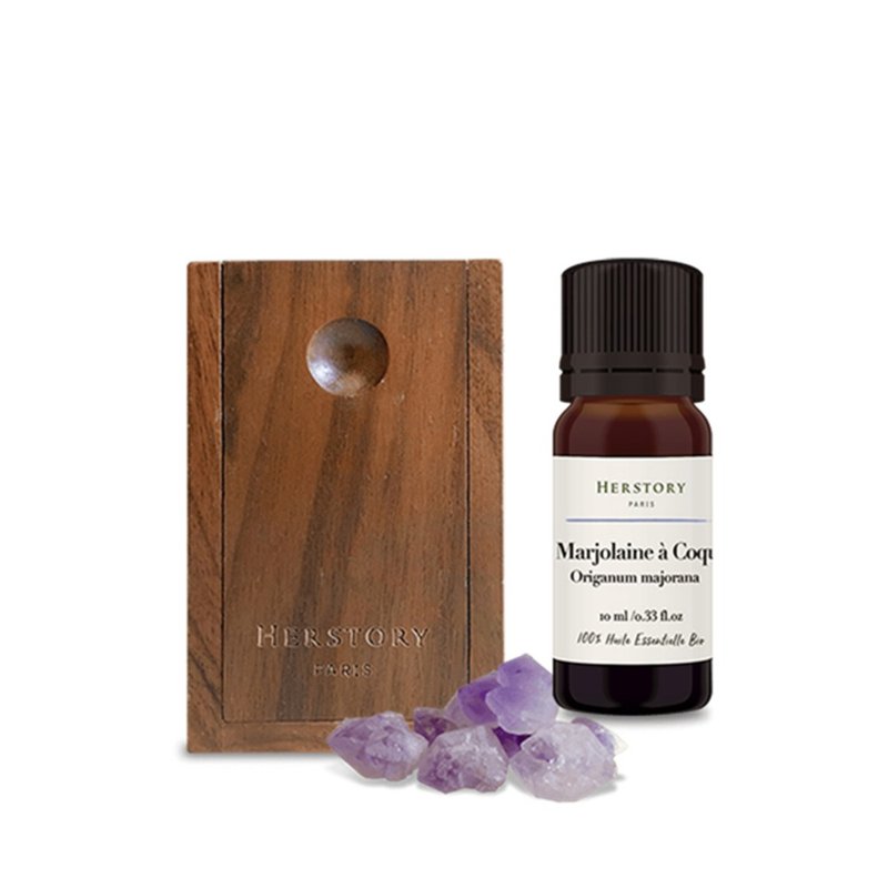 【HERSTORY】顶级水晶扩香礼盒 - 恬静舒压 - 香薰/精油/线香 - 木头 咖啡色