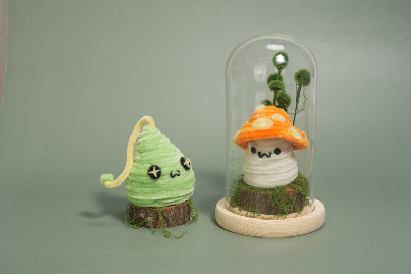 枫之宝贝系列 概念手作毛根玩偶 玻璃罩及小夜灯 圣诞礼物 - 摆饰 - 聚酯纤维 