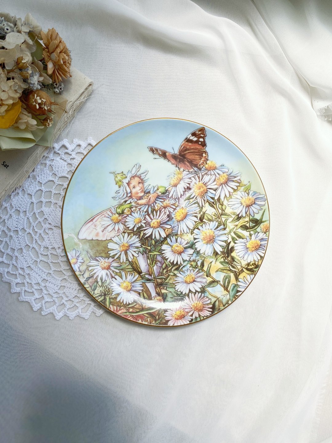 【好日恋物】 英国带回英国制Border花仙子系列金边装饰盘 瑕疵 - 摆饰 - 瓷 多色