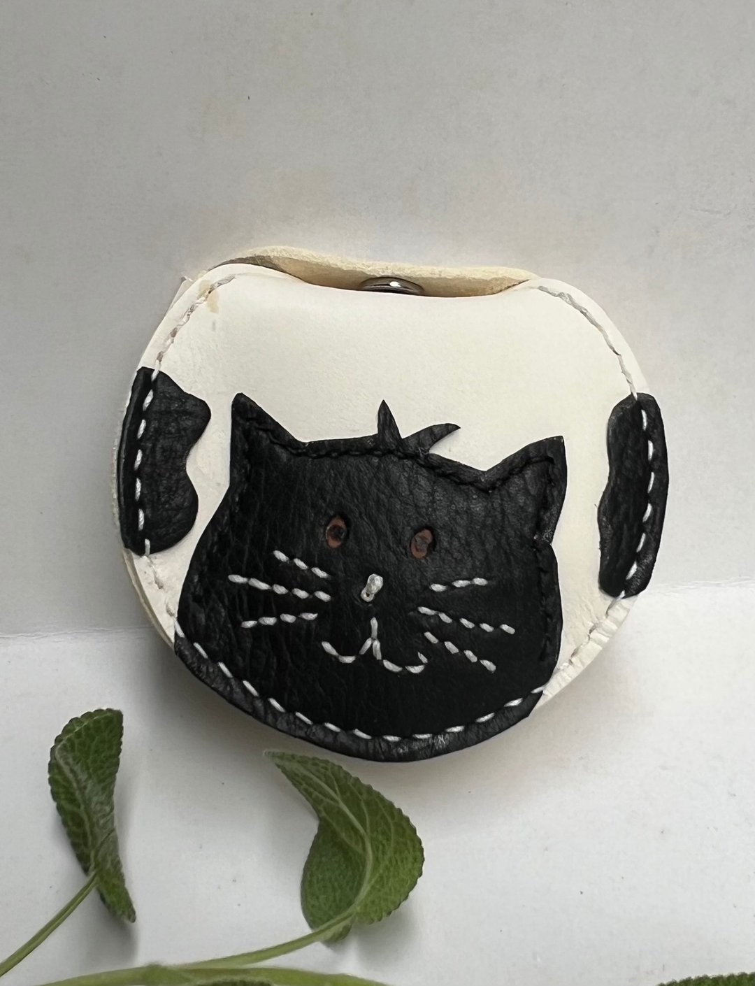 黑猫零钱包 - 零钱包 - 真皮 黑色