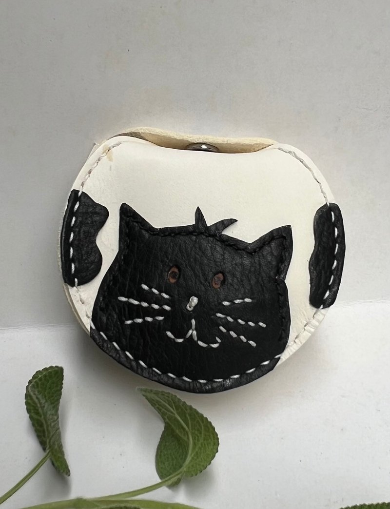 黑猫零钱包 - 零钱包 - 真皮 黑色