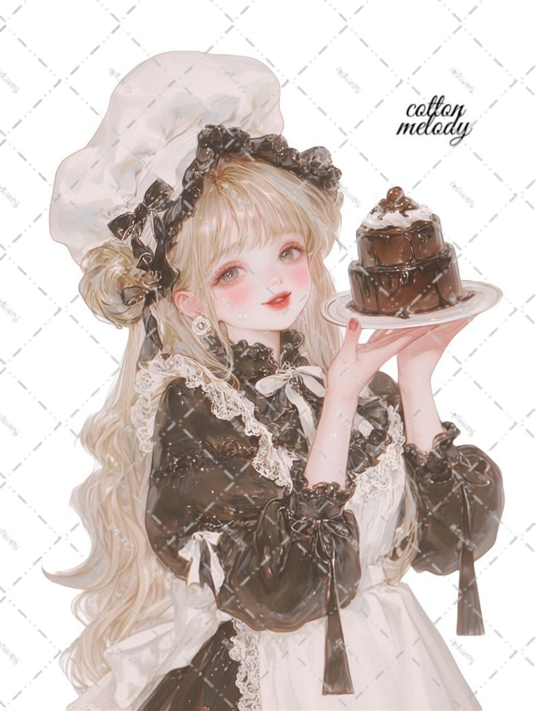 [限定] 原创贴纸编号PM71 // 与 nene Patisserie Melody 合作的人物贴纸 cottonmelody - 贴纸 - 纸 
