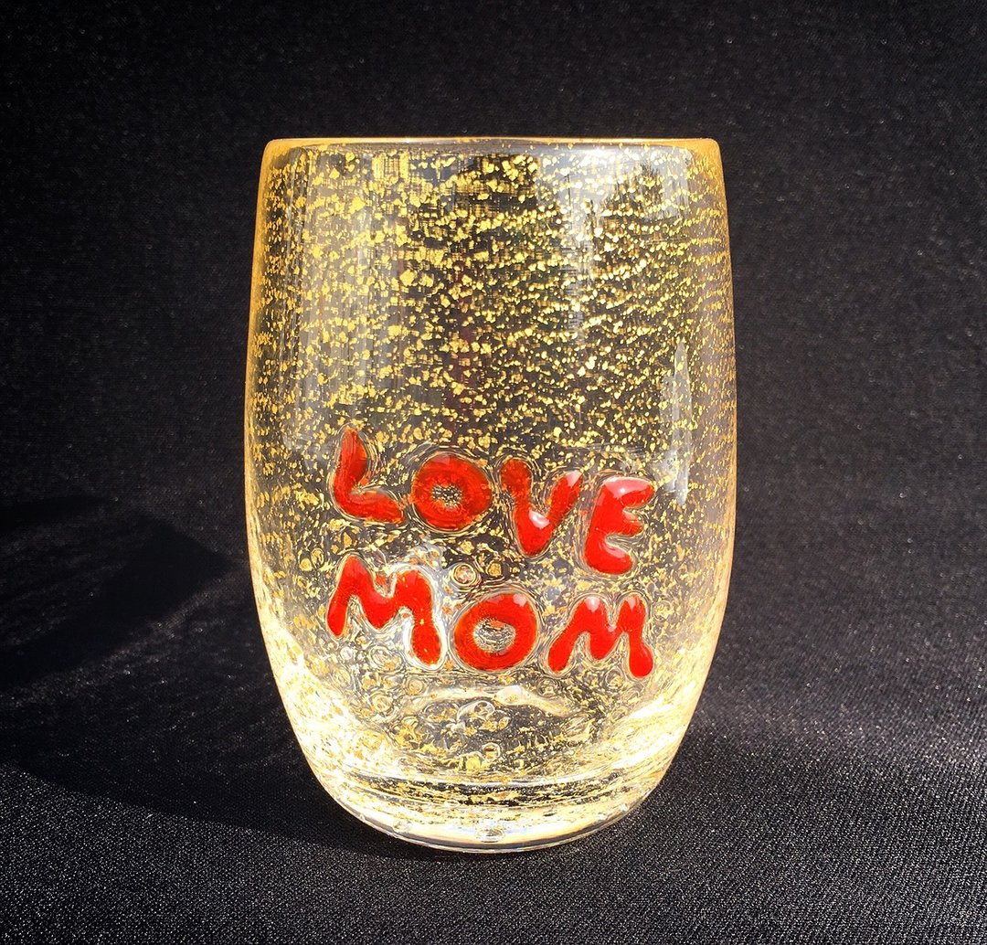 LOVE MOM Glass - 玻璃杯 - 玻璃 金色
