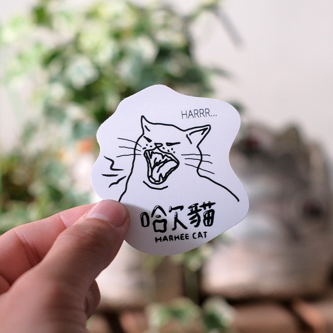 防水贴纸 - 欠猫 - 贴纸 - 纸 白色