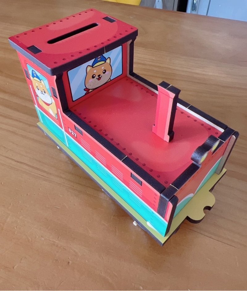 DIY可投币火车存钱筒 糖铁柴油火车 DIY组装 - 零件/散装材料/工具 - 木头 多色