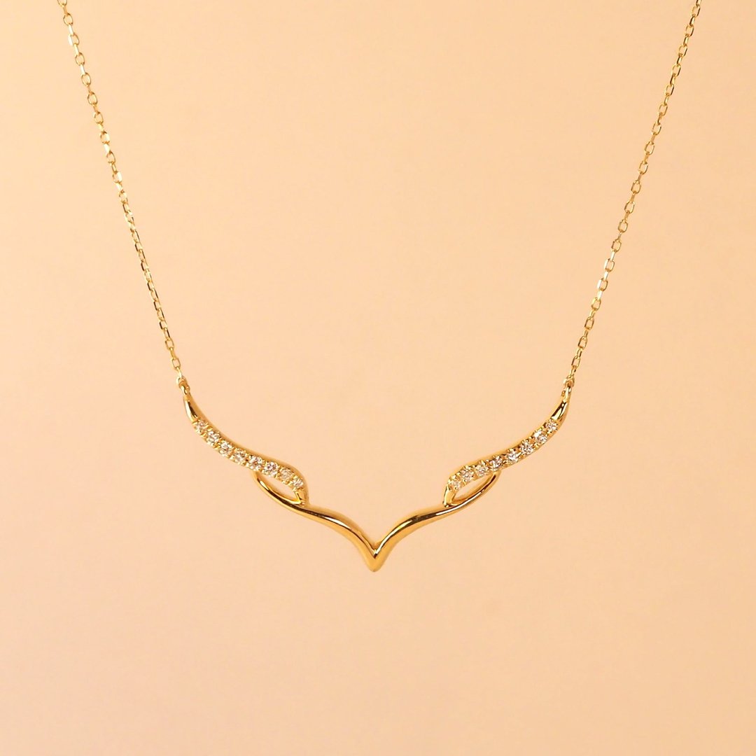 Seagull Necklace | 海鸥钻石颈链 | 18K 黄金 - 项链 - 贵金属 金色