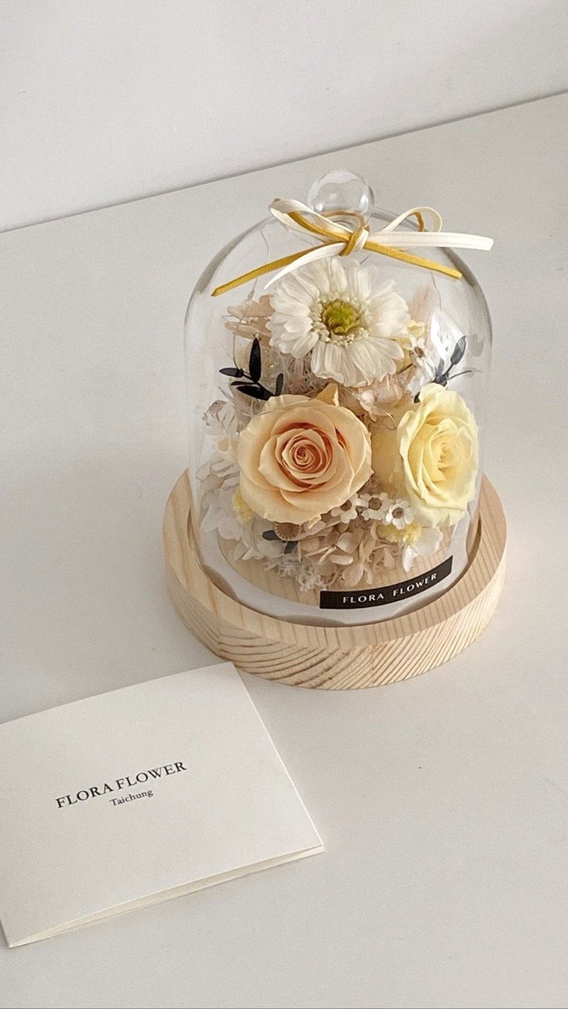 Flora Flower 永生花夜灯-清新奶油橙 - 干燥花/捧花 - 植物．花 橘色